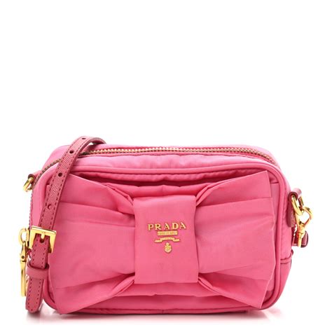 prada bow crossbody tessuto small fuschia|prada handbags.